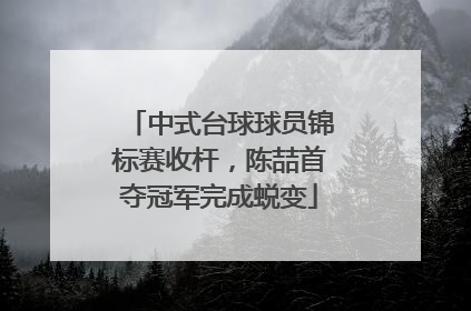 中式台球球员锦标赛收杆，陈喆首夺冠军完成蜕变